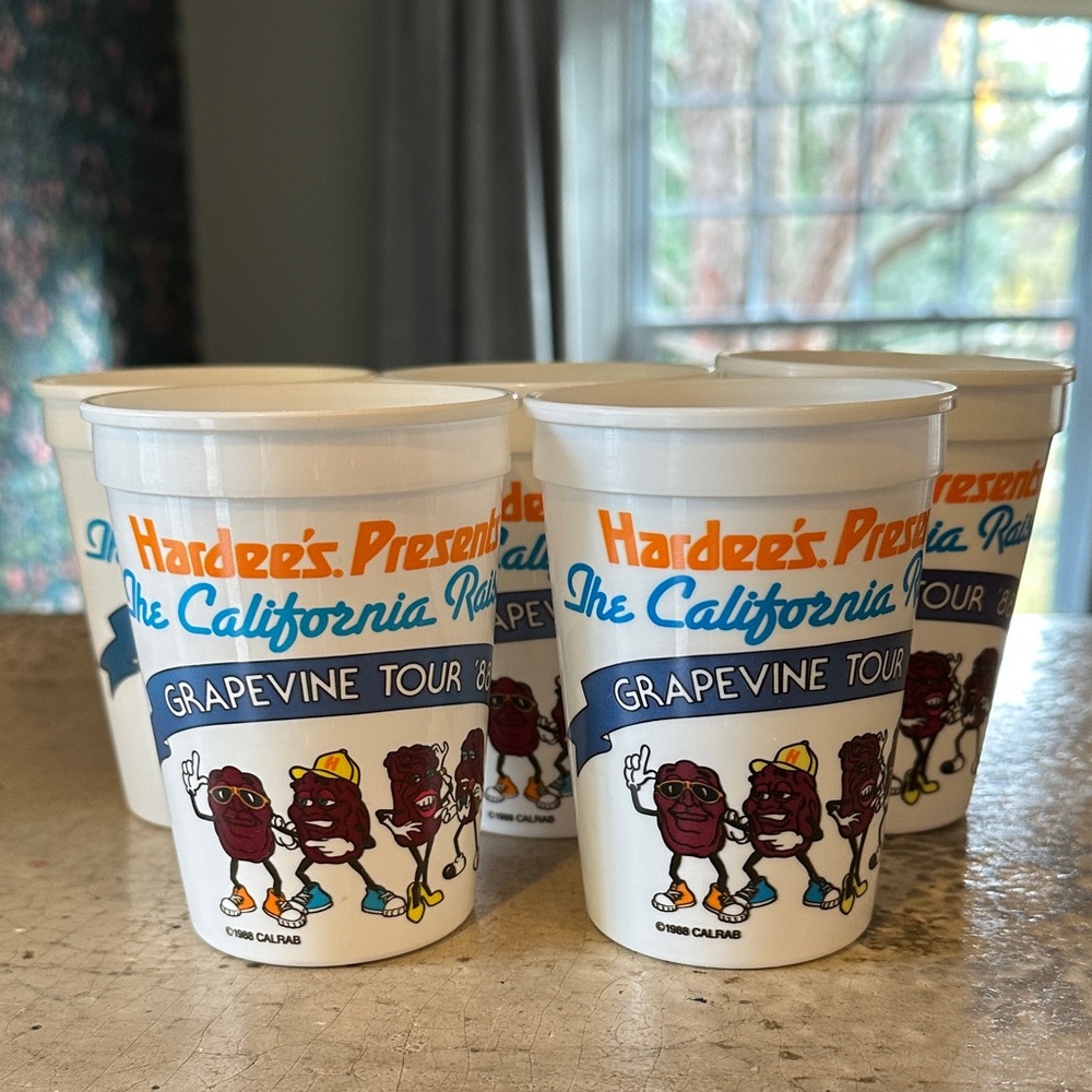 Hardee's California Raisins Collectible Cups 1988
